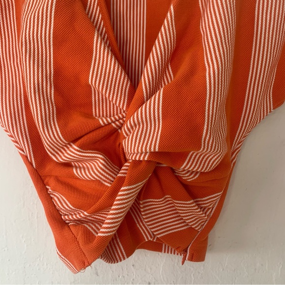 Anthropologie Bishop + Young Twist-Front Top In Orange - Picture 9 of 11